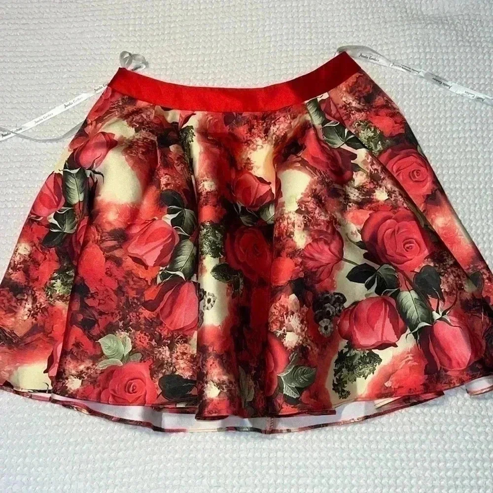 Amelia Couture Flared Floral Mini Skirt W12 - Picture 1 of 5